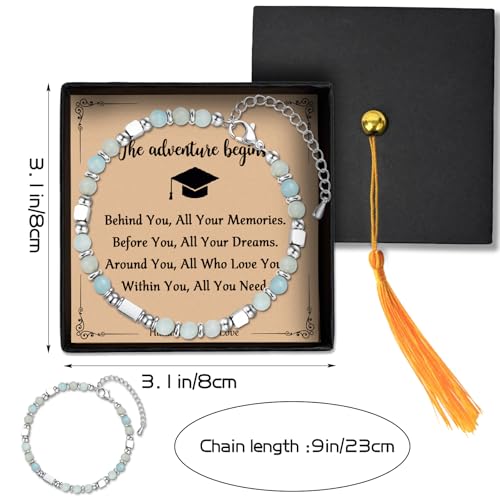 Image of 2025 Graduation Gifts for Her，Graduation Bracelet with Unique Cap Gift Box for Friend Daughter Sister Granddaughter