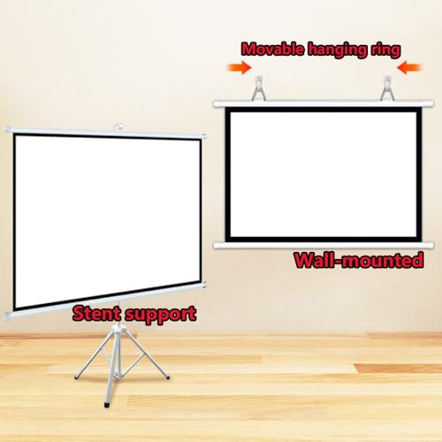Pantalla portátil proyector 72 pulg 4:3 con trípode miniatura 2