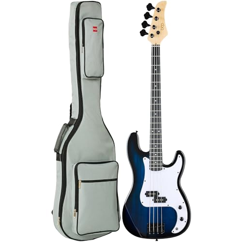 Best Choice Products Full Size Beginner 4-String Electric Bass Guitar, Wooden PB-Style Bass Starter Set...