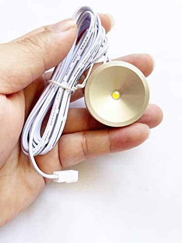 NA Installed 3PCS 1.5W Mini LED Puck Light DC12V Ultra Thin Round Under Cabinet Light (Pure White 6000k)