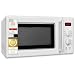 Produktbild Exquisit Retro-Mikrowelle 700 Watt, 25,5 cm Drehteller, 1000 Watt Grill, 20L, 5 Leistungsstufen, Timer, Auftaufunktion, 2 Drehregler, RMW720-3GDIG weiss