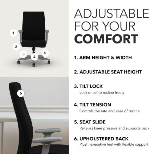 Image of HON Ignition 2.0 Ergonomic Office Chair, Lumbar Support, Desk Chair, Black