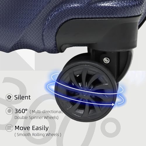 Luggage Sets Suitcases with Wheels Suitcase set Hardshell Luggage sets Clearance Luggage sets with TSA Lock 20/24/28 Inch Luggage Lightweight Suitcases with Wheels (Navy Blue)4