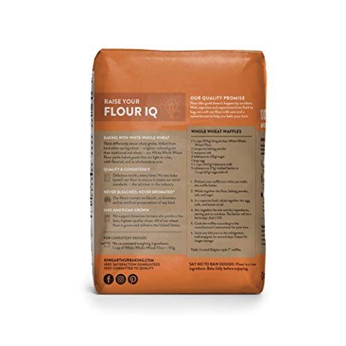King Arthur, White Whole Wheat Flour, 100% Whole Grain, Non-Gmo Project Verified, Certified Kosher, 5 Pounds #TOP2