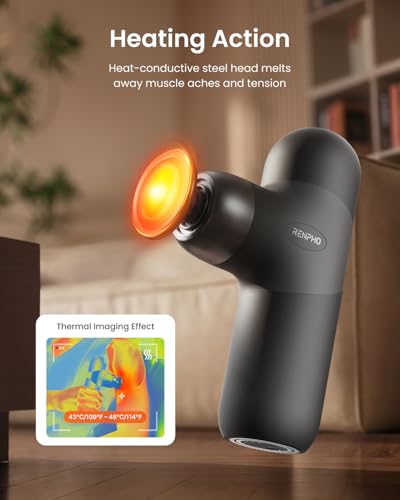 Image of RENPHO Mini Thermal Deluxe Massage Gun with Heat, Charging Dock, Small