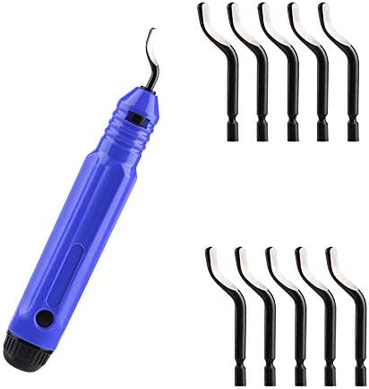 Universal Entgrater Mit 11 Ersatzklingen - 360° Drehbar Für Metall & Kunststoff