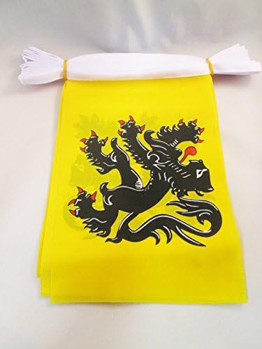 AZ FLAG - Flanders Bunting Flag - 40 Ft Garland with 20 Flemish Flags 18'' x 12'' - 100% Polyester String Pennant - 12 meters