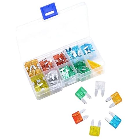 60PCS Mini Zinc Car Fuses Assortment Kit 5A/10A/15A/20A/25A/30A Car Boat Truck SUV Replacement Fuses with Storage Case Cover