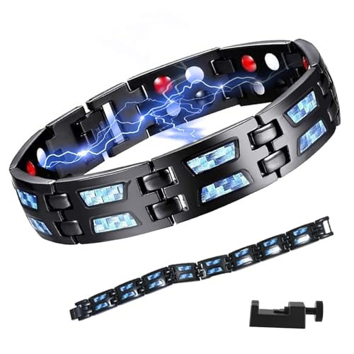 MOKIDO Magnetarmband Herren, Noruion Far-Infrarot-Ionen-Armband, 2024 Herrenarmbänder Längenverstellbar Mit, Magnetarmband Magnetbänder Für Herren Jungen und Mädchen