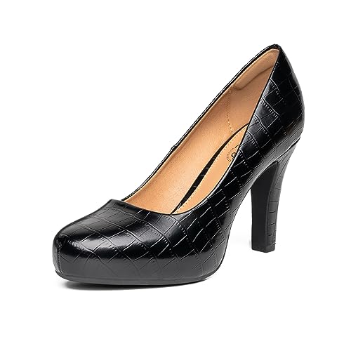 Image of Trary Mavisa High Heels for Women 3.2 Inch Chunky Platform Round Toe Pumps