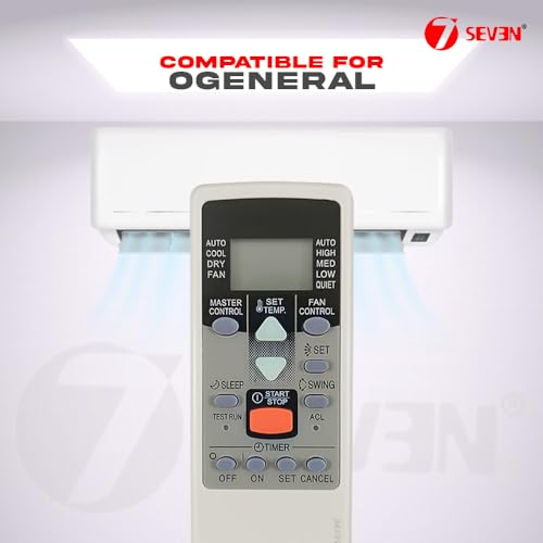 Image of 7SEVEN Compatible with O General AC Remote Control AR-JE6 Model 23S Suitable for 1 1.5 2 Ton Spilt OG Air Conditioner - Match Key by Key Exactly with Existing Remote Function