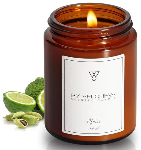 BY VELCHEVA ı Vela perfumada AFRICA ı Cera de Coco y Soja ı 30+ horas ı 160ml