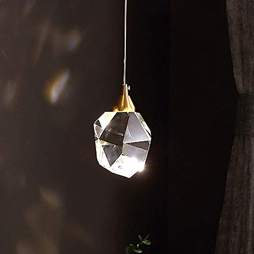 Luminaire E27 suspendu avec lustre mini en cristal géométrique - 3