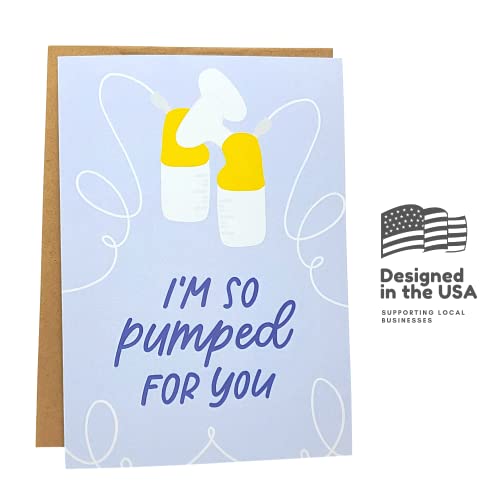 Sleazy Greetings Funny New Baby Card For Expecting Mom | Congratulations Pregnancy Card | I'm So Pumped For You Breast Pump Card | Funny Card For New Mother #TOP2