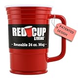RED CUP LIVING 24 Oz Beer Mug | BPA FREE Double Wall Insulated Unbreakable Beer Stein with Big Handle and Sturdy Cup and Dishwasher Safe | Root Beer for Christmas Party, Perfect Men Gifts for Birthday