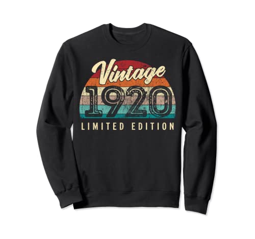 Vintage 1920 Edición Limitada 102 Años 102 Cumpleaños Sudadera