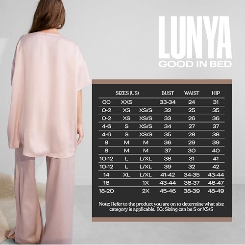 Image of Lunya Washable Silk Tee Pant Set for Women - Oversized Top with Pocket and Pull On Pants
