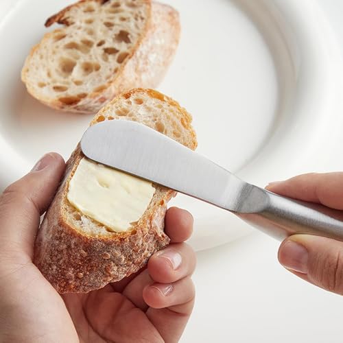 Yeenano Cheese Spreader Knives,2 Pack Stainless Steel Butter Knife Spreader Small Cheese Knifes,Butter Fly Knife Palette Knifes for Easy Spreading,Baking,Charcuterie Boards Kitchen Daily (Silver) - Image 4