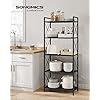 SONGMICS 5-Tier Metal Storage Rack, Shelving Unit with X Side Frames ...