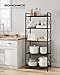 SONGMICS 5-Tier Metal Storage Rack, Shelving Unit with X Side Frames, Dense Mesh, 12.6 x 23.6 x 57.3 Inches, for Entryway, Kitchen, Living Room, Bathroom, Industrial Style, Ink Black UBSC165B01