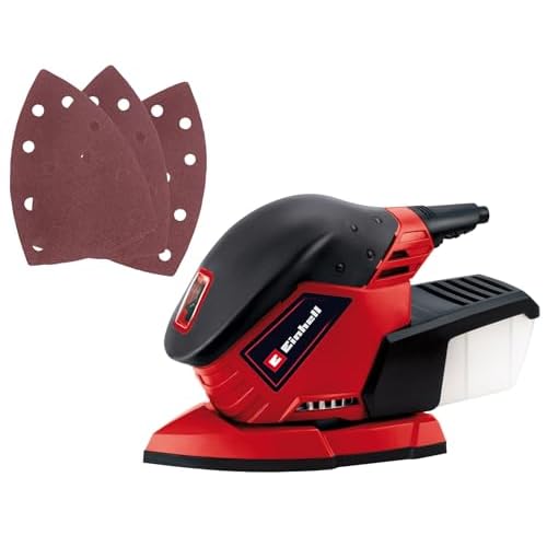 Einhell Multischleifer TE-OS 1320 (130 W, Schwingkreis-Ø 2 mm, Schleiffläche 150 x 150 x 100 mm, Staubfangbox, inkl. 3x Schleifpapier)