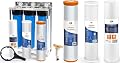 Aquaboon 3-Stage Whole House Water Filter System with 5 Micron 20x4.5 Reducing Sediment and Iron & Manganese Water Purification Filters with Replacement Set