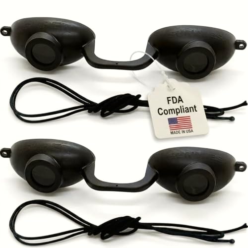 Super Sunnies FDA Compliant Flex UV Red Light Tanning Bed Goggles - Black