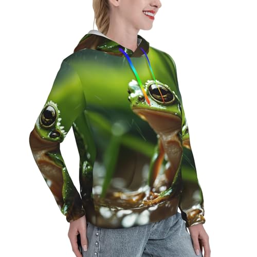 Sweat à capuche imprimé grenouille EdWal pour un pull confortable et ajusté - 3