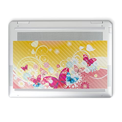 Image of MightySkins Carbon Fiber Skin Compatible with HP Spectre x360 14 inch (2022) Full Wrap Kit - Floral Butterfly | Protective, Durable Textured Carbon Fiber Finish | Easy to Apply | Made in The USA