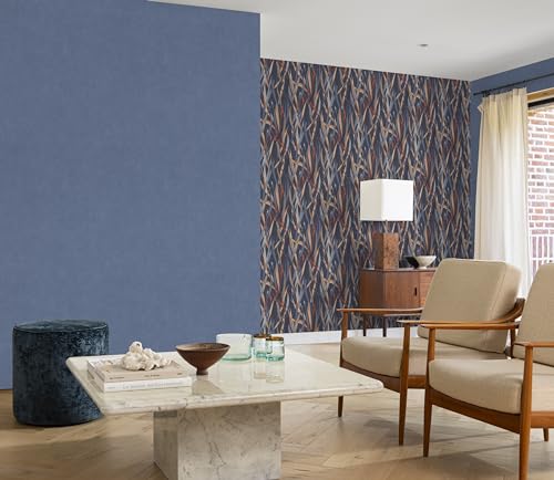 Papier peint intissé bleu clair uni aspect lin Rasch Paraiso - 7