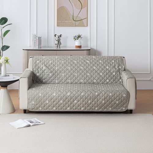 Image of House of Quirk 'Mughal Series' Anti-Slip Sofa Cover Mat with Pocket | Polyester Couch Protector for Pets, Kids & Spills (Neem Buti, 180x120cm, Two Seater)