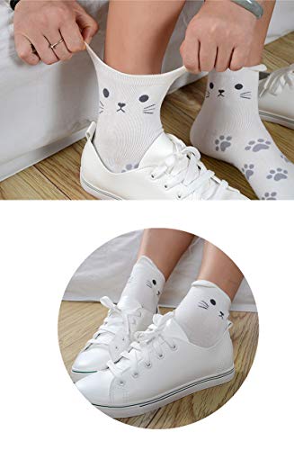Dobikulu Womens Grils Cute Animal Cat Socks, Cat Lover Gifts For Women, Female Presents For Mom Lady, Funny Cotton Casual Crew Novelty Socks, Fun Lovely Print Pattern Socks #TOP5