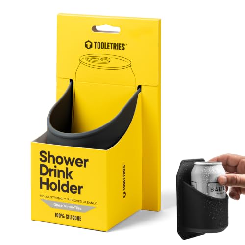 TOOLETRIES Shower Drink Holder for Beer & Soda Cans - Charcoal