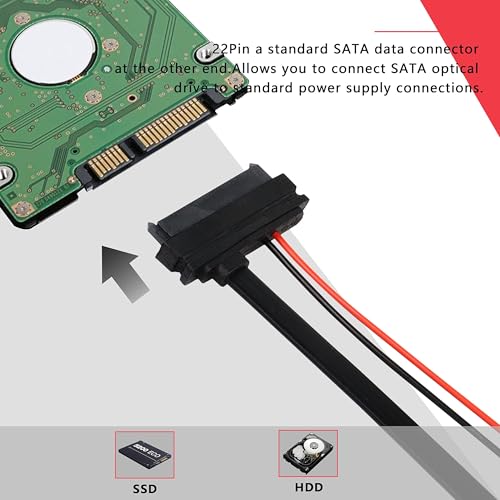 Adaptador Slimline SATA 13 macho a 22 pines hembra 30cm miniatura 5