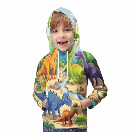 Sweat capuche dinosaures garçon pull confortable motif 3D ado 11-13 ans - 5