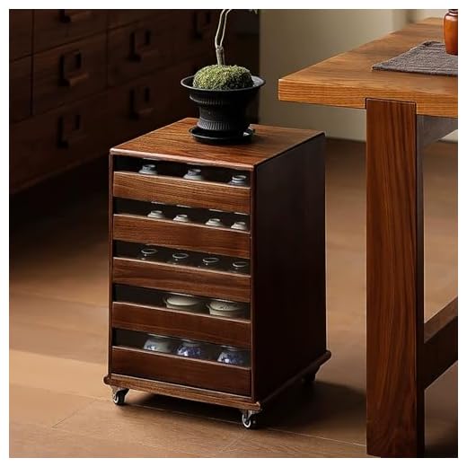 Solid Walnut 5-Drawer Vintage Chest