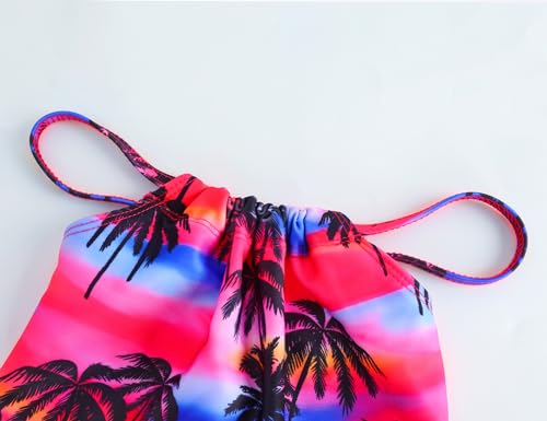 Image of TENVDA Girls Swimsuit 2-Piece Halter Tankini Set Beach Sport Bathing Suit UPF 50+ Swimwear