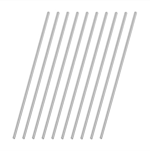 2.5mm x 200mm 304 Stainless Steel Round Rod, Metal Solid Shaft Rods Lathe Bar Stock for DIY Crafts Model Car Helicopter Airplane 10pcs