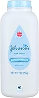Johnson's Baby Powder Pure Cornstarch with Aloe & Vitamin E, 9 oz - Hypoallergenic, Dermatologist-Tested for Sensitive Skin