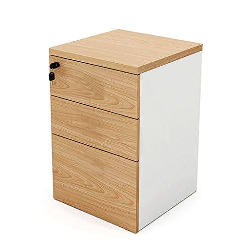 Gabinete de almacenamiento de oficina de 3 capas para cajones, almacenamiento de madera con cerradura gabinete de oficina, 15 mm (60 x 40 x 40 cm) FANJIANI (color: A1) Cover