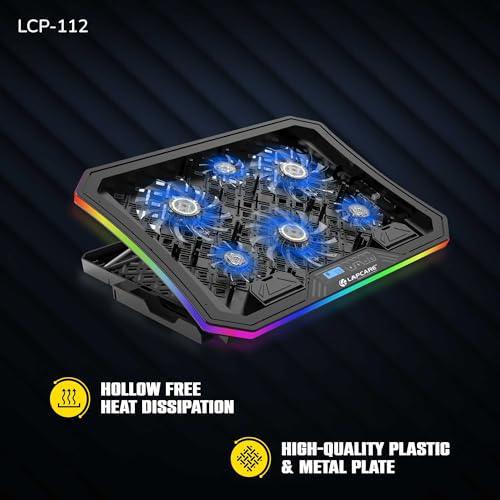 Image of LAPCARE Winner PRO RGB Cooling Pad with 6 Fans Laptop Stand, Black