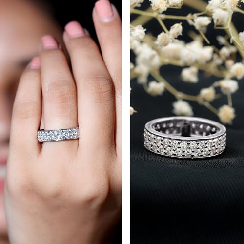 Certified Moissanite Eternity Ring for Women, D Color Vs1 Clarity, Moissanite Wedding Band - Ready To Gift2