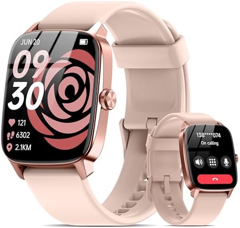 （05:30時点） スマートウォッチ【2026革新設計・AIスマート対応モデル】iPhone/Android対応 Bluetooth5.3通話機能付き 1.85インチ大画面 LINE/メッセージ通知 DIY対応・250種類以上文字盤 350mAh長持ちバッテリー IP68防水 100+種類スポーツモード 睡眠記録・歩数計 日本語説明書付き メンズ レディース (ピンク)