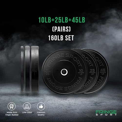 Black Bumper Plate Sets - 100 - 460 LBS of weights for Weightlifting & Strength Training | Durable, Bumper Plates For Olympic, Home & Gym Training Equipment with a Dead Bounce, Weight Plates Sets, Ideal for Power Lifting