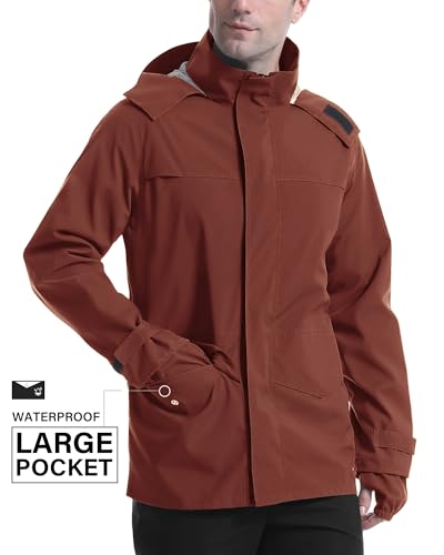 Image of iCreek Rain Jacket Men's Lightweight with Hood Packable Waterproof Raincoat Breathable Antistorm Jacket Windbreaker