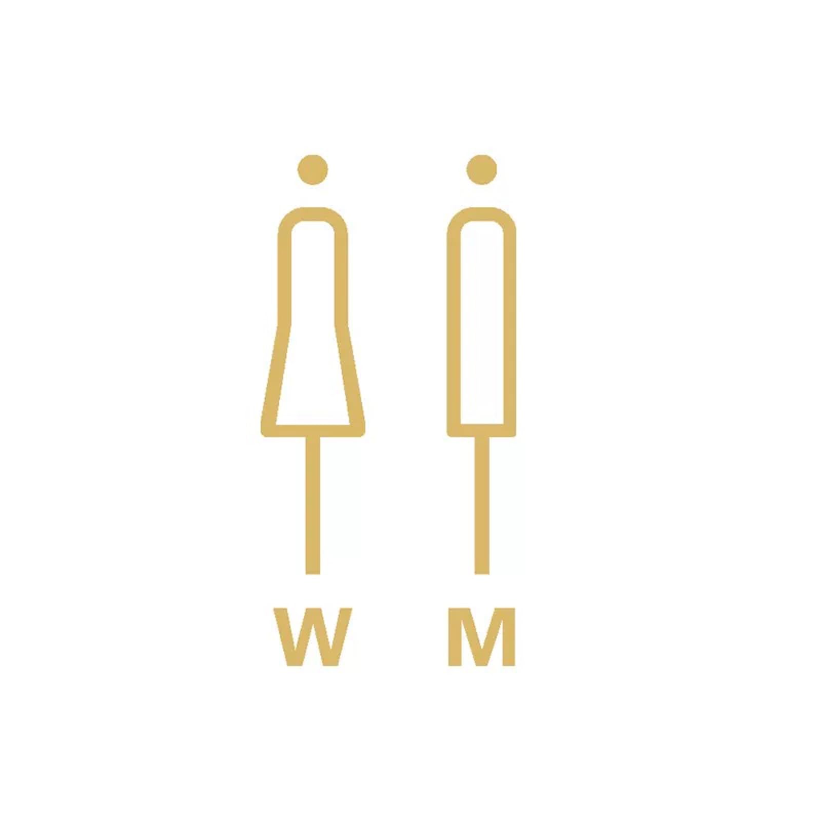 Bathroom Signs, Restroom Sign for Business - Strong Double-Sided Adhesives - Perfect for Offices & Public Buildings(Gold)