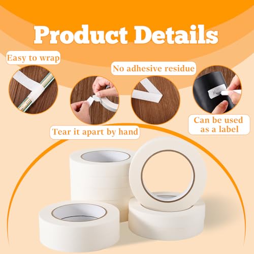 Image of Masking Tape,Adhesive Painting Tape Bulk,Beige White Painters Tapes,General Purpose Masking Tapes for Painting,Labeling,Crafting,School,Home,0.75 inch x 55 Yards x 10 Rolls (550 Total Yards)