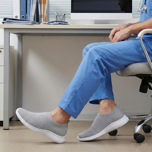 Image of TIOSEBON Men's Slip On Walking Shoes Arch Support Knit Mesh Lightweight Casual Comfortable Gym Workout Running Tennis Travel Standing Sneakers