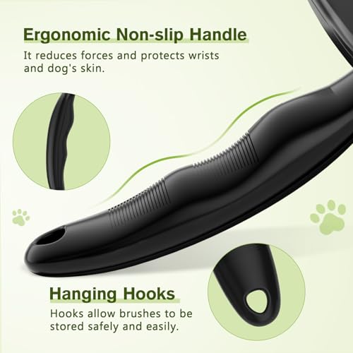 Image of Pecute Skin Friendly Self-Cleaning Slicker Brush for Dog & Cat Shedding | 1 click clean, Lightweight, Undercoat hair removal, For short /long /double /white coats