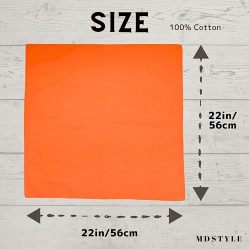 Image of MDSTYLE 100% Cotton Solid Color Bandana for Men & Women 22 inch x 22 inch Handkerchief Headband Scarf